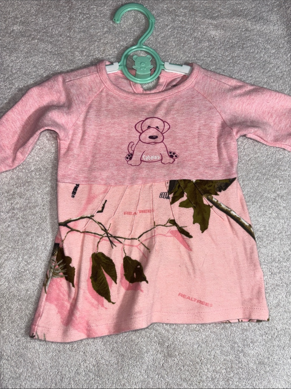 Cabela's Pink Girls' Long Sleeve Realtree Camo Dress Top